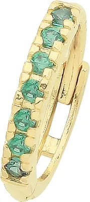 Produktbild von Wunderschöne 9 Karat (375) Gold Damen - Einzel Knorpel Creole mit Zirkonia - 10mm*2mm; TRS35082
