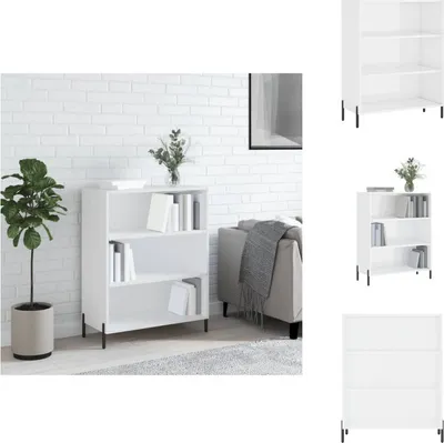 Zdjęcie produktu dla vidaXL Szafka z półkami biała 69,5x32,5x90 cm materiał drewnopochodny - Kredensy