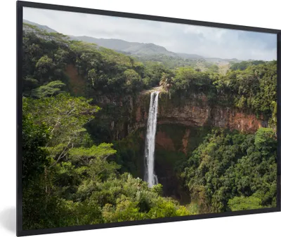 Produktbild von MuchoWow® MuchoWow® Gerahmtes Poster Tropisch - Wasserfall - Regenwald 60x40 cm - Poster mit zchwarzem Bilderrahmen - Printing - Wanddeko Schlafzimmer