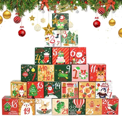Produktbild von Papier Weihnachts Countdown Kalender Box Weihnachtsdeko-Schreibtischschmuck