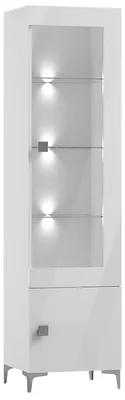 Zdjęcie produktu dla Witryna PT07, biała, przeszklona, z oświetleniem LED, 50 cm