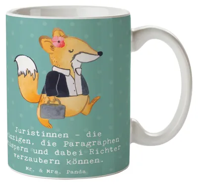 Produktbild von Mr. & Mrs. Panda Kaffeebecher Juristin Zauber - Meeresbrise - Geschenk, Tasse, Berufe, Berufsalltag, Rechtswesen, Kaffeepott, Berufsprodukte, Kaffeetasse, Berufspassion
