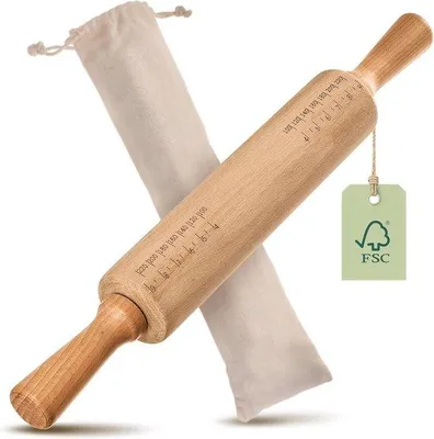 Produktbild von Famanu Teigroller ausem Buchenholz - 42 cm mit Antihaftbeschichtung