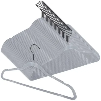 Immagine prodotto di Vilde | Grucce per vestiti 30 pz. - 45x24,5 cm - Velluto - Girevoli - Antiscivolo - Grigie
