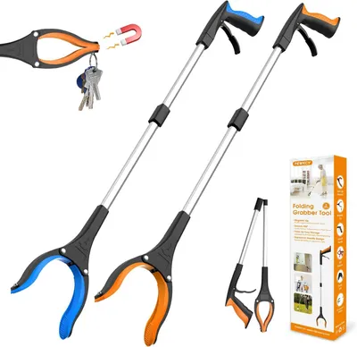 Obrázek produktu pro Kleště s úchopem, 80 cm, sada 2 kusů, otočná hlava o 360°, protiskluzové úchyty, pro domácnost