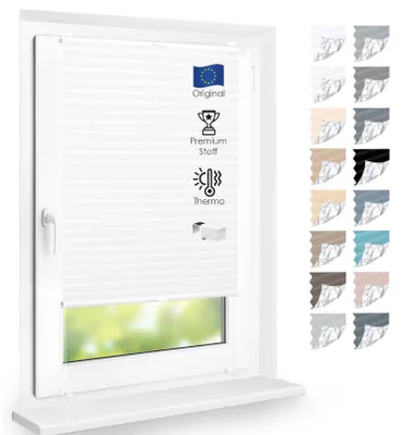 Produktbild von Premium Thermo Plissee lichtdurchlässig, Cremeweiß, 60x100