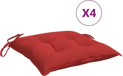 Immagine prodotto di vidaXL Cuscino per sedia 4 pz. Rosso 40x40x7 cm Tessuto Oxford