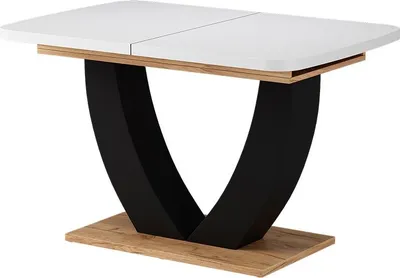 Produktbild von Esstisch Vicco Fenaro Weiß/Goldkraft Eiche 120 x 80 cm ausziehbar, Model 58036