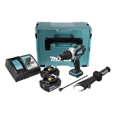 Produktbild von Makita DHP 458 RTJ Akku Schlagbohrschrauber 18 V 91 Nm + 2x Akku 5,0 Ah + Ladegerät + Makpac