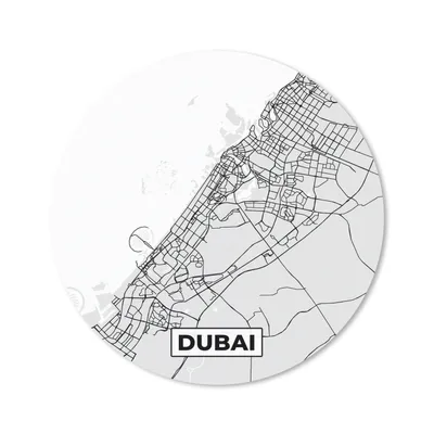 Produktbild von MuchoWow® Mauspad Mousepad Dubai - Stadtplan - Schwarz und Weiß - Karte 40x40 cm - Mousepads - Maus Mat - Pad - Mausunterlage - Schreibtisch Accessoires