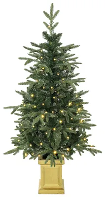 Produktbild von Künstlicher Weihnachtsbaum, 120 cm Christbaum mit 110 LED-Beleuchtung 147 Spitzen, 2 Lichtfarben, Fernbedienung