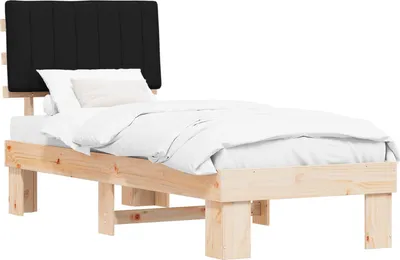 Obrázek produktu pro Rám postele s čalouněným čelem s čelo Černá 80 x 200 cm