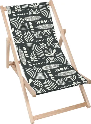 Produktbild von Dreamroots Liegestuhl klappbar Holz,bis zu 130 kg, Sonnenliege klappbar mit 3-stufiger Neigungsregulierung der Rückenlehne, Artistic Abstract Art