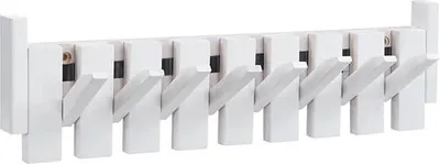 Produktbild von HOME DELUXE Garderobenleiste PORTE - 56 x 3,5 x 15 cm, Weiß | Aus Kautschukbaum | Hakenpaneel, Wandgarderobe, Kleiderhaken