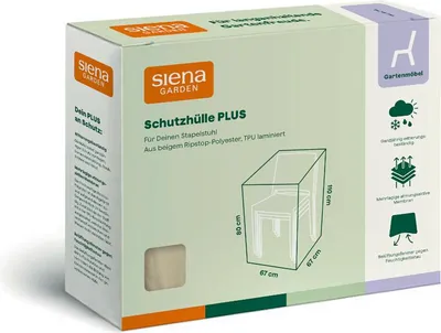 Produktbild von Siena Garden Stapelstuhlhülle 67x67xH80/110 Schutzhülle Abdeckplane Abdeckhaube
