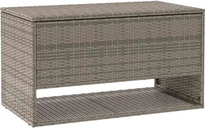 Produktbild von vidaXL Outdoor-Kissenbox Grau 100x55x55,5 cm Poly Rattan