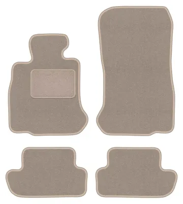Produktbild von Velours-Fußmatten für BMW 6 F12 2011-2018 (Cabrio) – 4-tlg, Beige, passgenau – Wielganizator LUX
