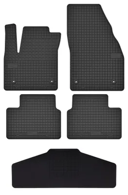Produktbild von Gummi-Fußmatten mit Tunnelmatte für Opel Meriva B 2010-2017 (Minivan) – 5-tlg, Schwarz, passgenau – Wielganizator SolidTread
