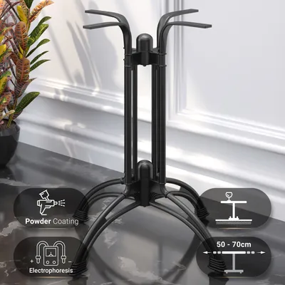 Produktbild von MALAGA | Gussaluminium Tischgestell | Schwarz | 4 Fuß: Ø 58 cm | Säule: 72 cm | Guss Optik | Tischgestell Gussaluminium, Tischgestelle Gussaluminium