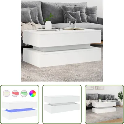 Obrázek produktu pro The Living Store Konferenční stolek s LED světly bílý 90x50x40 cm