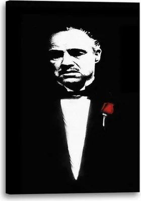 Produktbild von Leinwandbild (70x100cm): Der Pate Don Vito Corleone Marlon Brando künstlerisch nachbearbeitet, echter Holz-Keilrahmen inkl. Aufhänger, handgefertigt in Deutschland