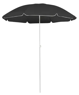 Image de Parasol de jardin en polyester 170T, bleu et blanc