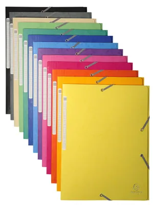 Imagen del producto de Exacompta - Ref. 17100H – Paquete de 10 carpetas con goma elástica – Fundas con 3 solapas