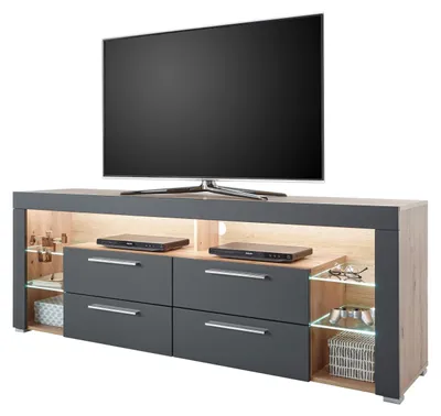 Produktbild von GOAL TV-Lowboard mit LED-Beleuchtung, Artisan Eiche Optik Grau