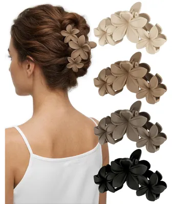 Produktbild von Haarklammer Haarspange Haarklemme - Blüte - Matt - 10 cm - 4 Stück