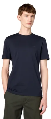 Produktbild von BOSS Herren Kleinem Logo aus Baumwolle mit Rundhalsausschnitt T-Shirt, Basic Navy, Groß