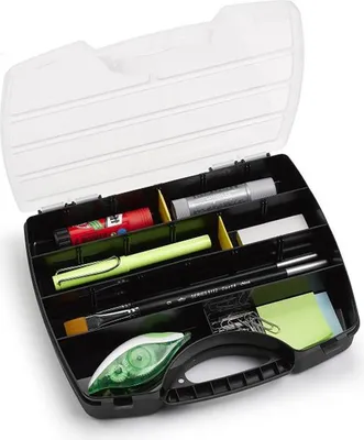 Produktbild von Kunststoffkoffer/Aufbewahrungsbox/Sortierbox - 13 Facher - schwarz
