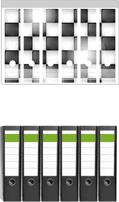 Produktbild von Wallario 6 Stück breite Ordner inkl. Klebeetiketten mit Motive Schachbrett Muster -  Set mit Rückenschildern / Ordnerrücken Stickern