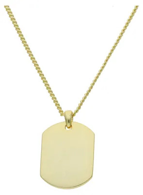 Produktbild von Collier Dogtag Silber 925 Gold plattiert JL53-05-0056 JuwelmaLux 49,5 cm