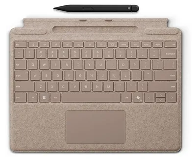 Produktbild von Microsoft Surface Pro Keyboard with Slim Pen, QWERTZ, Deutsch, Touchpad, Microsoft, Surface Pro 10; Surface Pro 9; Surface Pro 8; Surface Pro X, Beige