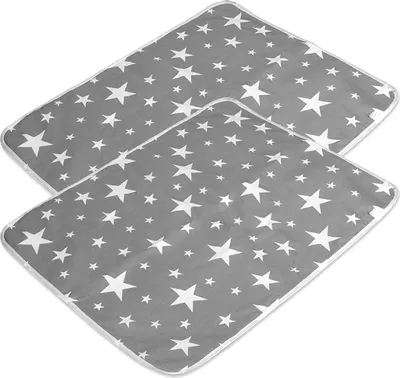 Produktbild von 2 Stück Wasserdicht Wickelunterlage für Babys und Kleinkinder - Atmungsaktiv, Waschbar, Wiederverwendbare Urin Matte Abdeckung (XL - 80 x 110 cm)