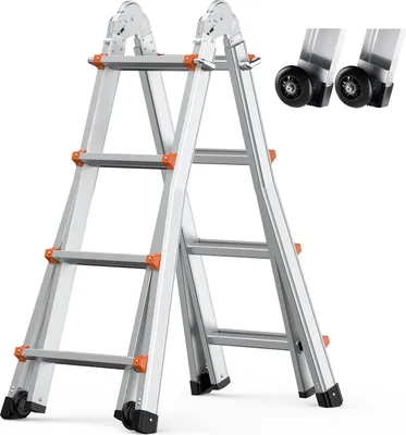 Obrázek produktu pro Teleskopický žebřík A-rám 15 FT multifunkční pro domácí práce
