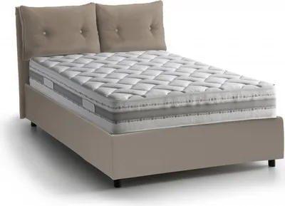 Produktbild von Einzelbett Amanda, Containerbett mit Kunstlederbezug, 100%  Italy, Seitliche–ffnung, inklusive Matratze Cm 80x190, Turteltaube