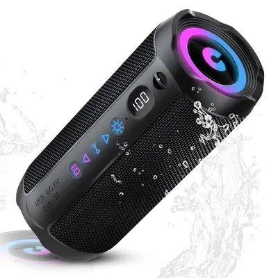 Productafbeelding van Draagbare Bluetooth Speaker Zwart - 25 Watt Vermogen - Bluetooth 5.4 - Tafelbladmontage