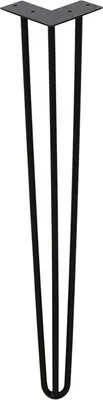 Zdjęcie produktu dla Jopassy 4x Hairpin Legs nogi meblowe do stołu czarne Hairpin Legs 3 wsporniki, do stołu jadalnego 40cm