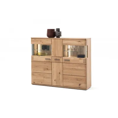 Produktbild von Highboard Salvador | Balkeneiche Bianco | ohne Beleuchtung