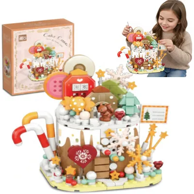 Image de Lebula, ensemble de construction de 380 éléments, gâteau de Noël, décorations de fête