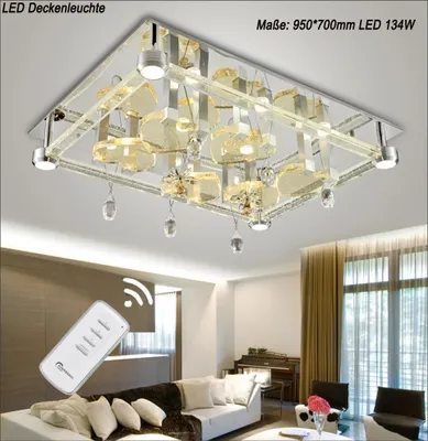 Produktbild von LED Deckenleuchte Kristall 2906 95*75 cm Fernbedienung Lichtfarbe schaltbar A+