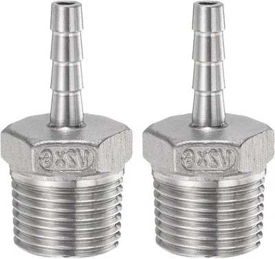 Immagine prodotto di Adattatore in acciaio inossidabile da 6 mm x G 1/2 pollice, in 2 pezzi, per collegamento acqua e carburante