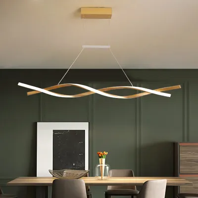 Produktbild von LED Pendelleuchten, Esstisch Pendellampe, Stufenlos Dimmbare Deckenleuchte, 100 cm Höhenverstellbare Hängeleuchte, Esszimmer Hängelampe Golden