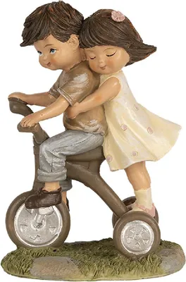 Immagine prodotto di Clayre & Eef 6PR5027, decorazione per bambini a tema bicicletta, colore marrone, dimensioni 10x6x14 cm