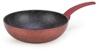 Obrázek produktu pro Wok 28 cm z lávového kamene s minerálním nepřilnavým povrchem, bez PFOA, vhodný na indukční vaření
