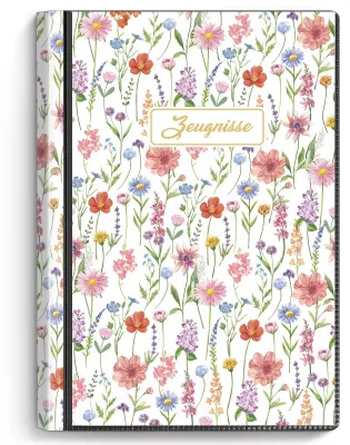 Produktbild von Urkundenmappe mit 30 A4-Hüllen, Dokumentenmappe für Urkunden, Diplome und Zeugnisse (Blumenspurple)