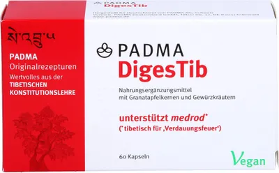 Obrázek produktu pro PADMA DigesTib Digestion Capsules zahřívá centrum, 60 kapslí