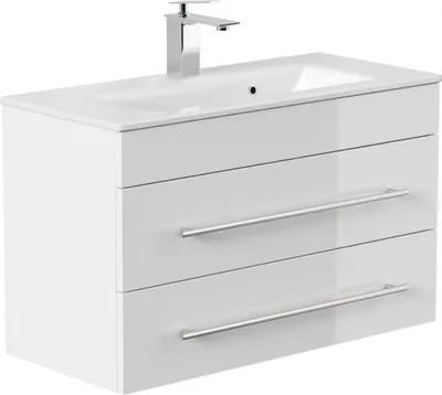 Produktbild von Badmöbel Mars 800 SlimLine SoftClose weiss hochglanz : Weiss hochglanz