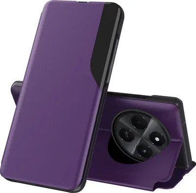 Produktbild von Dünn Flip Stand Cover Kunstleder Schutzhülle für Xiaomi Redmi 14C Lila